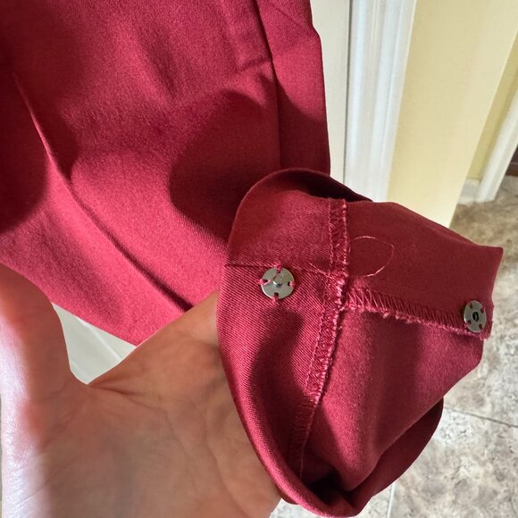 41 Hawthorn Becca Straight Leg Adjustable Hem Pant - Burgundy - Picture 6 of 6